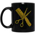 Hairstylist Coffee Mug Hairstylist Tools Sunflowers 11oz - 15oz Black Mug