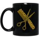 Hairstylist Coffee Mug Hairstylist Tools Sunflowers 11oz - 15oz Black Mug