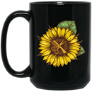 Hairstylist Coffee Mug Hairstylist With Sunflower Drag Comb Hairstylist Funny 11oz - 15oz Black Mug