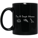 Hairstylist Coffee Mug I'm A Simple Woman Who Just Need Coffee Pizza & Scissors For Female 11oz - 15oz Black Mug