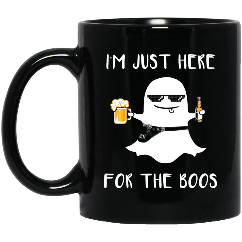 Hairstylist Coffee Mug I'm Just Here With Beer For The Boos For Halloween Holiday Gifts 11oz - 15oz Black Mug