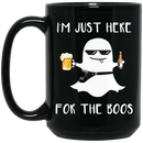 Hairstylist Coffee Mug I'm Just Here With Beer For The Boos For Halloween Holiday Gifts 11oz - 15oz Black Mug