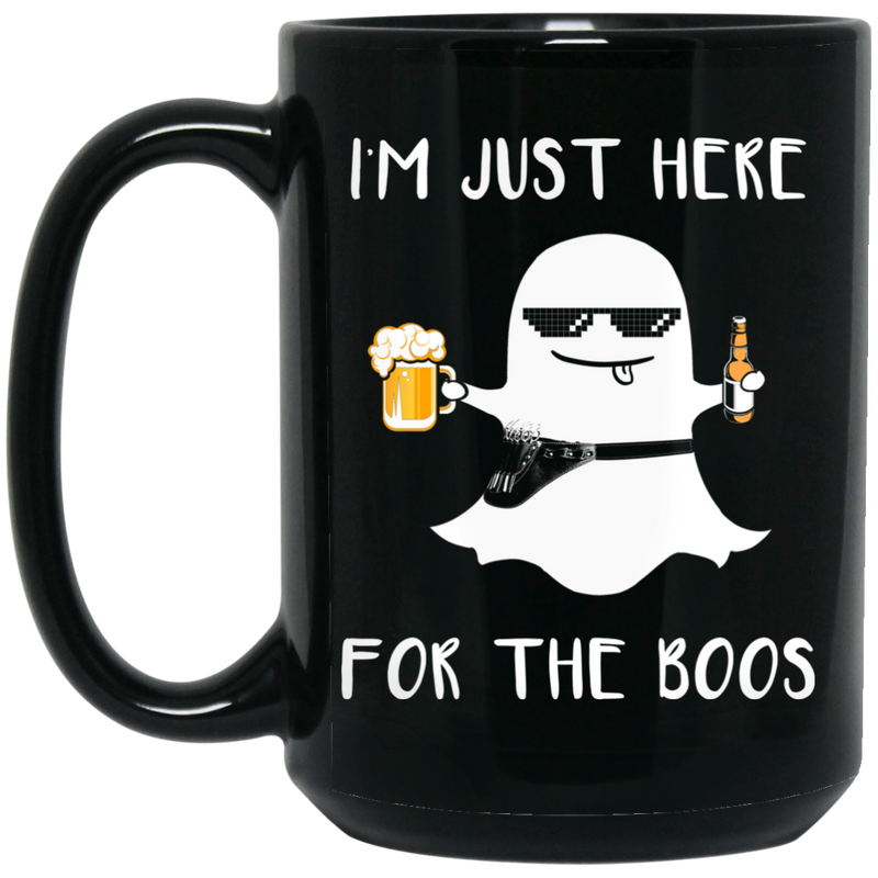 Hairstylist Coffee Mug I'm Just Here With Beer For The Boos For Halloween Holiday Gifts 11oz - 15oz Black Mug