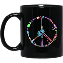 Hairstylist Coffee Mug Peace Shape Is Made By Hairdressing Tools Symbol Gifts 11oz - 15oz Black Mug