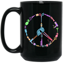 Hairstylist Coffee Mug Peace Shape Is Made By Hairdressing Tools Symbol Gifts 11oz - 15oz Black Mug