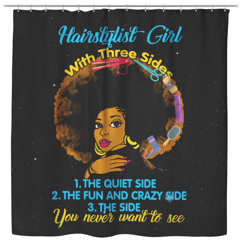 Hairstylist Shower Curtains African America Hairstylist Girl With 3 Sides You Never Want To For Bathroom Decor