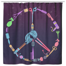 Hairstylist Shower Curtains Peace Shape Is Made By Hairdressing Tools Symbol For Bathroom Decor