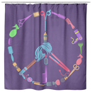 Hairstylist Shower Curtains Peace Shape Is Made By Hairdressing Tools Symbol For Bathroom Decor