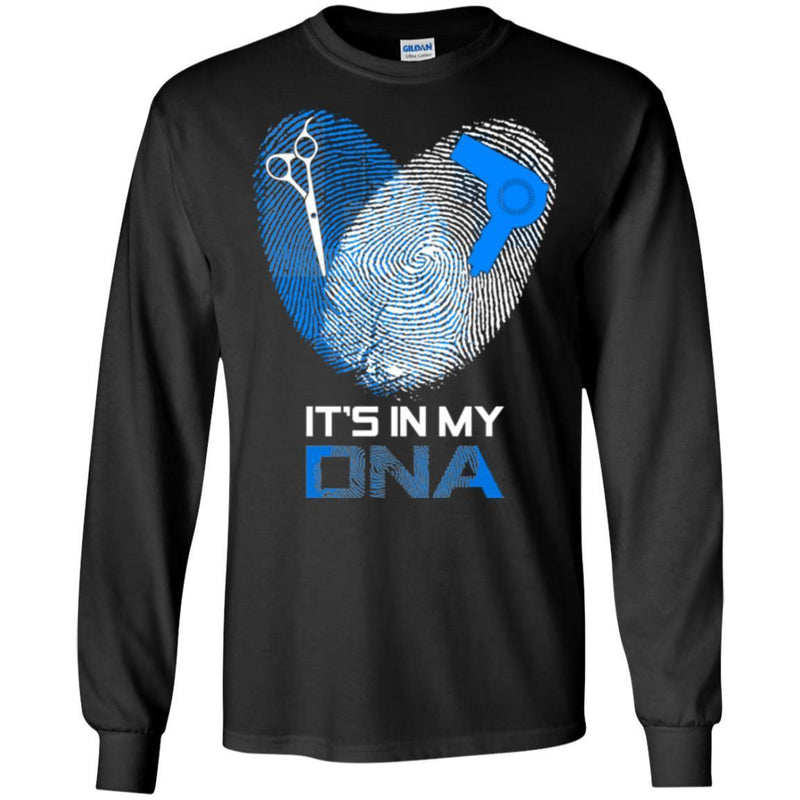 Hairstylist T-Shirt  A Heart Is Made Of 2 Fingerprints Of Hairstylists It Is My DNA Tee Gift Tee Shirt CustomCat