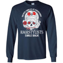 Hairstylist T-Shirt Death Smiles At Everyone Hairstylists Smile Back Tee Shirt Gift Tees CustomCat