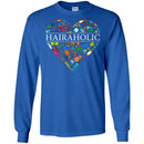 Hairstylist T-Shirt Hairaholic A Heart Is Made Of Hairdressing Tools For Funny Gift Tee Shirt CustomCat