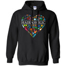 Hairstylist T-Shirt Hairaholic A Heart Is Made Of Hairdressing Tools For Funny Gift Tee Shirt CustomCat