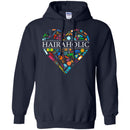 Hairstylist T-Shirt Hairaholic A Heart Is Made Of Hairdressing Tools For Funny Gift Tee Shirt CustomCat