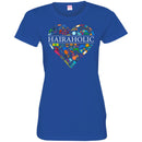 Hairstylist T-Shirt Hairaholic A Heart Is Made Of Hairdressing Tools For Funny Gift Tee Shirt CustomCat