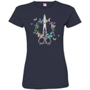 Hairstylist T-Shirt Hairdresser Scissors Flower Butterfly Funny Gift Tees Shirts CustomCat