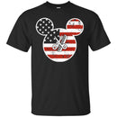 Hairstylist T-Shirt Hairdressing Tools In The American Flag With Mouse Shape Tee Gifs Tee Shirt CustomCat