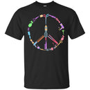Hairstylist T-Shirt Hairdressing Tools Made Up A Peace Symbol for Peace Day Tee Shirt CustomCat