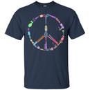 Hairstylist T-Shirt Hairdressing Tools Made Up A Peace Symbol for Peace Day Tee Shirt CustomCat