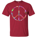 Hairstylist T-Shirt Hairdressing Tools Made Up A Peace Symbol for Peace Day Tee Shirt CustomCat
