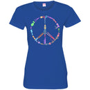 Hairstylist T-Shirt Hairdressing Tools Made Up A Peace Symbol for Peace Day Tee Shirt CustomCat