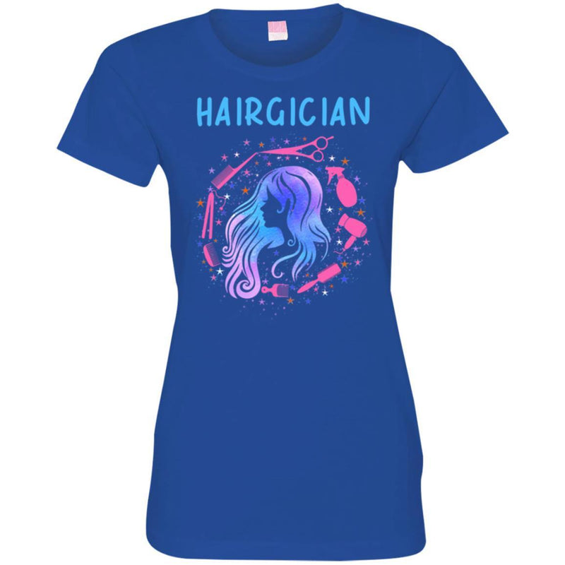 Hairstylist T-Shirt Hairgician Cares And Makes Hair More Wonderful By Hairdressing Tools Tee Shirt CustomCat