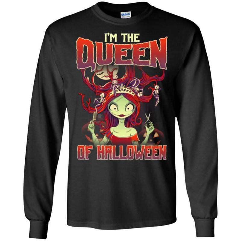Hairstylist T-Shirt Hairstylist Is The Queen Of Halloween For Funny Halloween Gifts Tee Shirt CustomCat