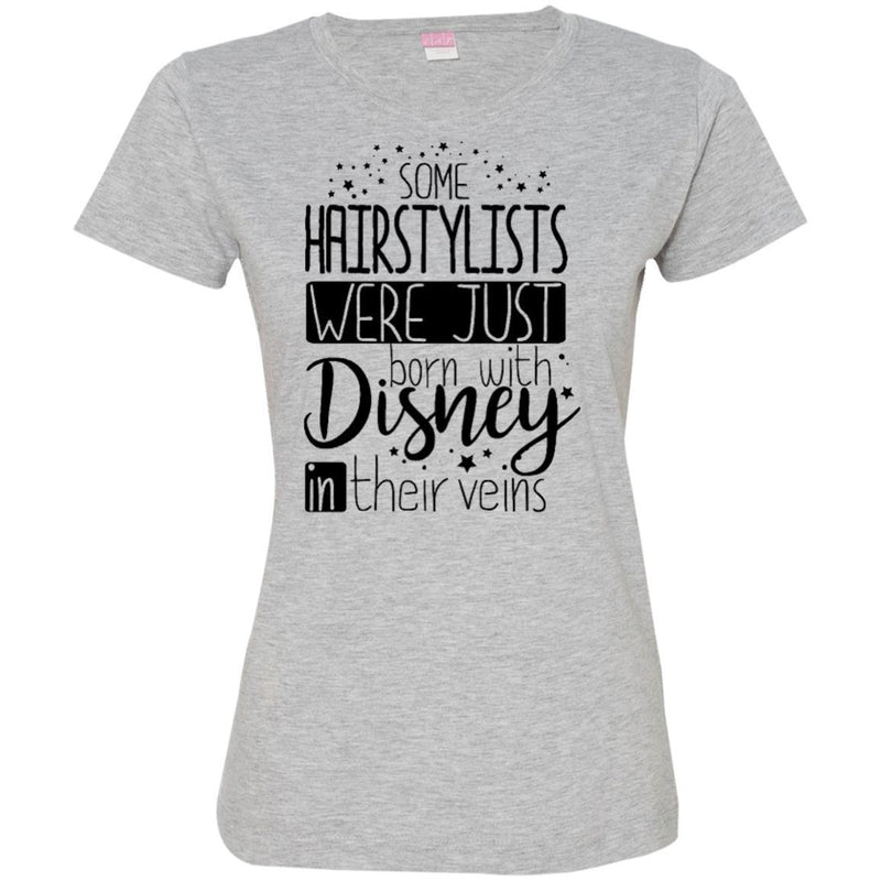 Hairstylist T-Shirt Hairstylists Were Just Born With Disney In Their Veins For Funny Gift Tee Shirt CustomCat