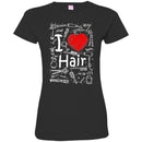 Hairstylist T-Shirt I Love Hair With Scissors Comb & Hairdressing Tools Pattern Tee Gift Tee Shirt CustomCat
