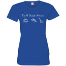 Hairstylist T-Shirt I'm A Simple Woman Who Just Need Coffee Pizza & Scissors For Female Tee Shirt CustomCat