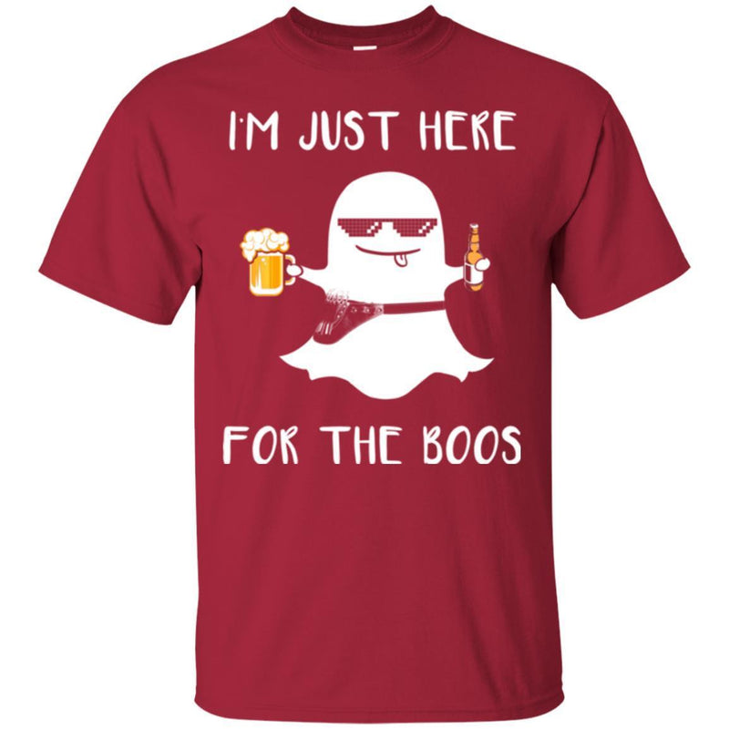 Hairstylist T-Shirt I'm Just Here With Beer For The Boos For Halloween Holiday Gifts Tee Shirt CustomCat