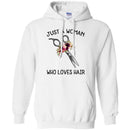 Hairstylist T-Shirt Just A Woman Who Loves Hair Flowers Shirts CustomCat