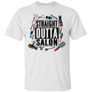 Hairstylist T-Shirt Many Hairdressing Tools Around Straight Outta Salon Quote Tee Gifts Tee Shirt CustomCat