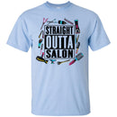 Hairstylist T-Shirt Many Hairdressing Tools Around Straight Outta Salon Quote Tee Gifts Tee Shirt CustomCat
