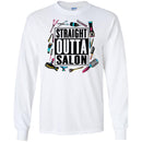 Hairstylist T-Shirt Many Hairdressing Tools Around Straight Outta Salon Quote Tee Gifts Tee Shirt CustomCat