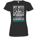 Hairstylist T-Shirt My Wife Is Awesome Hot Hairstylist Gifts For Wife Tee Shirt CustomCat