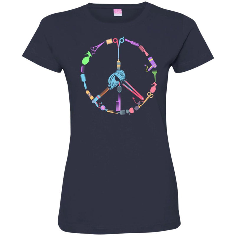 Hairstylist T-Shirt Peace Shape Is Made By Hairdressing Tools Symbol Tee Gifts Tee Shirt CustomCat