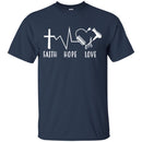 Hairstylist T-Shirt Shop Faith Hope & Love Christian Believe In God For Female Tees Gift Tee Shirt CustomCat