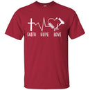 Hairstylist T-Shirt Shop Faith Hope & Love Christian Believe In God For Female Tees Gift Tee Shirt CustomCat