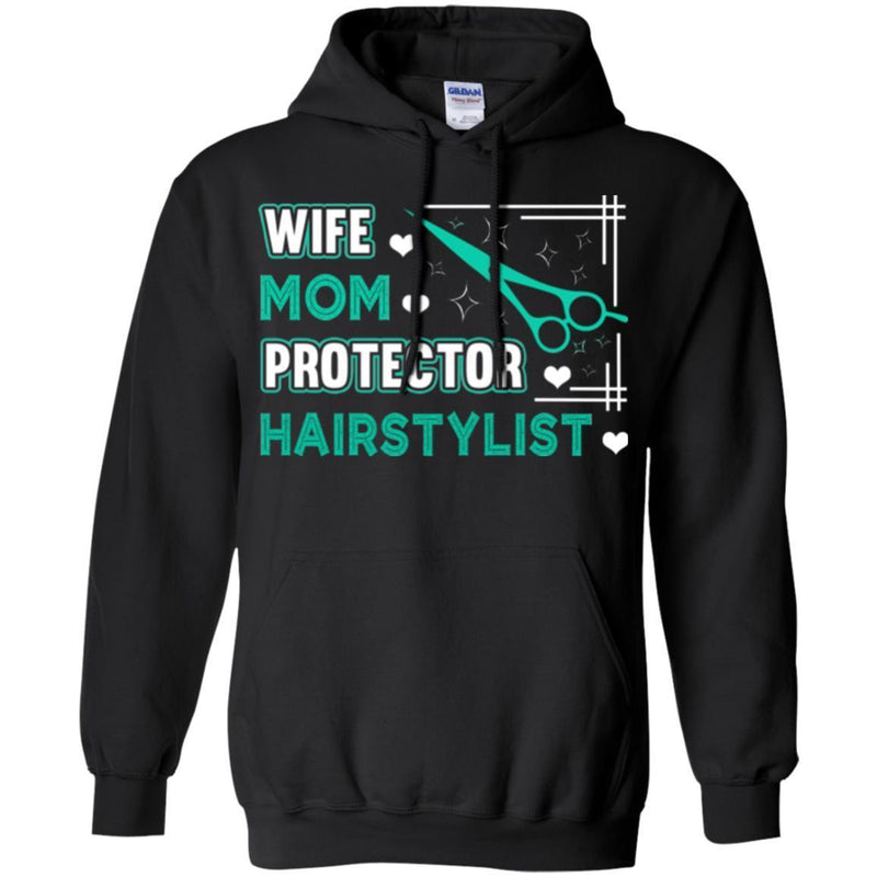 Hairstylist T-Shirt Wife Mom Protector Hairstylist For Female Tee Gifts Tee Shirt CustomCat