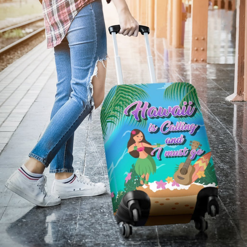 Hawaii Is Calling And I Must Go - Funny Travel Luggage Cover interestprint