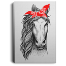 Horse Canvas - Beautiful Horses With Her Red Headband Canvas Wall Art Decor Horses - CANPO75 - CustomCat