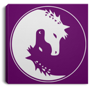 Horse Canvas - Couple Black White Yingyang Horse Shape Canvas Wall Art Decor Horses - CANSQ75 - CustomCat