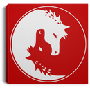 Horse Canvas - Couple Black White Yingyang Horse Shape Canvas Wall Art Decor Horses - CANSQ75 - CustomCat