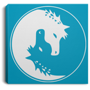 Horse Canvas - Couple Black White Yingyang Horse Shape Canvas Wall Art Decor Horses - CANSQ75 - CustomCat