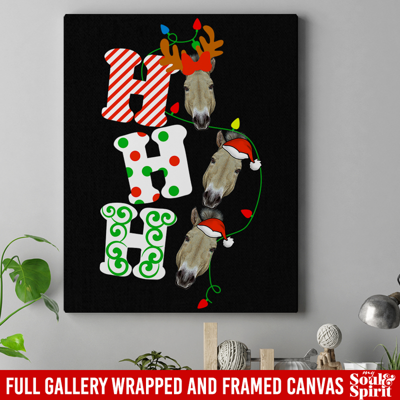 Horse Canvas - Ho Ho Ho Christmas Horse Canvas Wall Art Decor Horses - CANPO75 - CustomCat