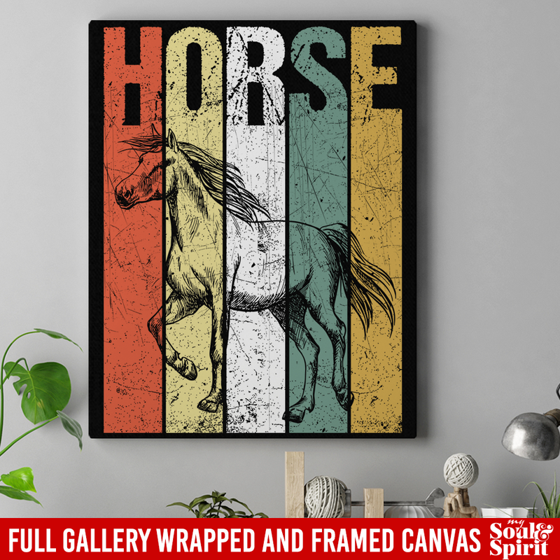 Horse Canvas - Horse Vintage Lovers Funny Canvas Wall Art Decor Horses - CANPO75 - CustomCat