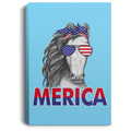 Horse Canvas - Merica Horse Glasses Ribbon American Flag Horse Canvas Wall Art Decor Horses - CANPO75 - CustomCat