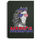 Horse Canvas - Merica Horse Glasses Ribbon American Flag Horse Canvas Wall Art Decor Horses - CANPO75 - CustomCat