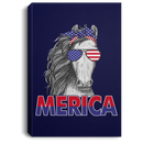 Horse Canvas - Merica Horse Glasses Ribbon American Flag Horse Canvas Wall Art Decor Horses - CANPO75 - CustomCat