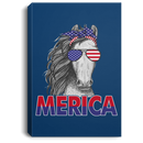 Horse Canvas - Merica Horse Glasses Ribbon American Flag Horse Canvas Wall Art Decor Horses - CANPO75 - CustomCat